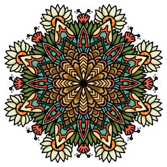 Vector round abstract circle. Mandala style.
