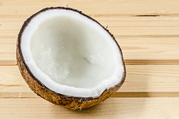 close up of a coconut.
