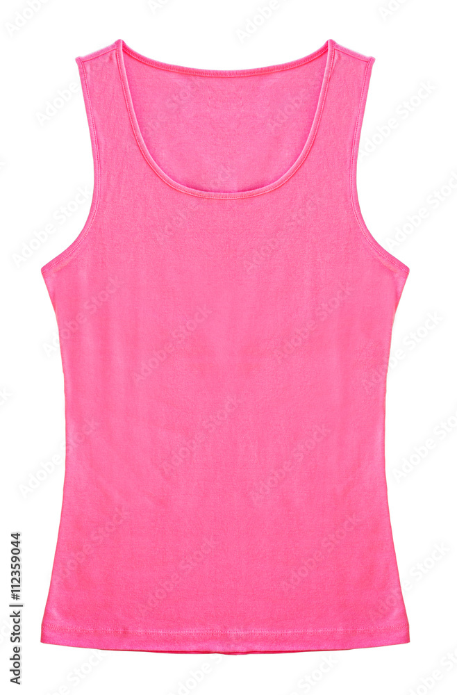 Wall mural Pink Sleeveless shirt woman.