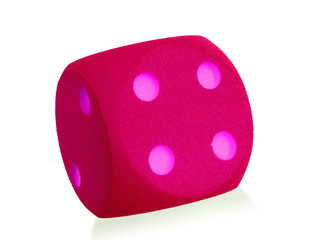 Large pink foam dice isolated - 4