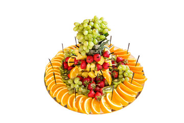 wedding fruit plate on the white background