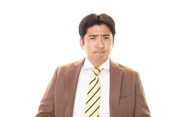 怒った表情のビジネスマン