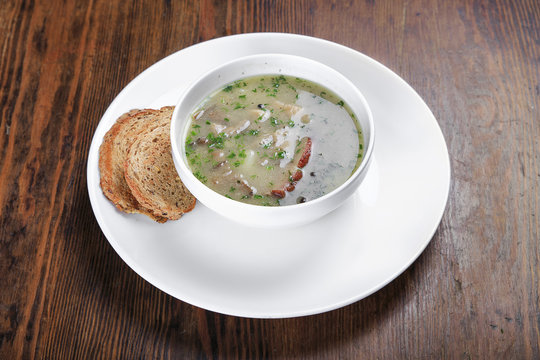 Czech garlic soup plate
