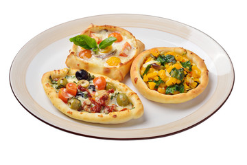 Lebanese food. Lebanese pies. Oriental dishes. Isolated