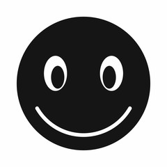 Smiling emoticon icon, simple style