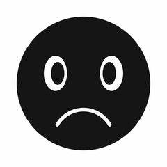 Sad emoticon icon, simple style