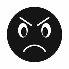 Annoyed emoticon icon, simple style