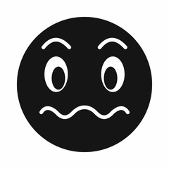 Suspicious emoticon icon, simple style