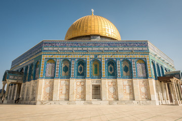 Obraz premium Dome of the Rock mosque on Temple Mount in Jerusalem