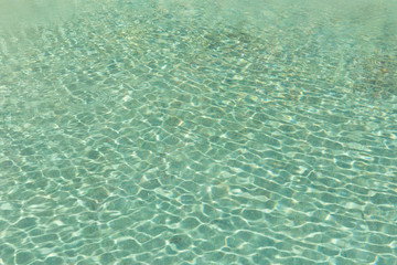 Green swimming pool rippled water detail