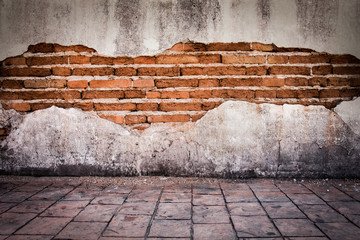 grunge background, red brick wall texture bright plaster wall an