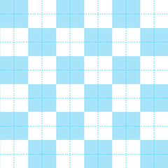 Blue White Chess Board Background Vector Illustration.