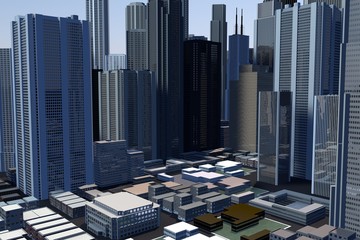 Urban City in Motion. Nice 3D Rendering
