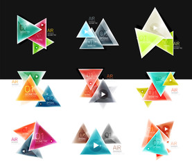Collection of triangle web boxes - banners, business backgrounds, presentations