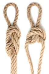 collage of different types of knots on a white isolated background