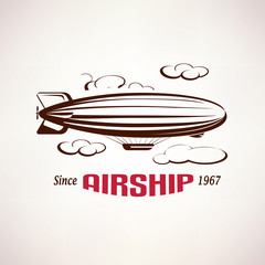 retro airship emblem template © lapencia