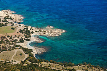 Top view sea and coast of rocks in Cyprus