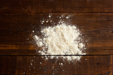 Flour on the table