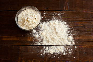 Flour on the table