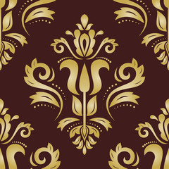 Damask seamless ornament. Traditional pattern. Classic oriental background for design and decorate