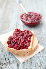Bread with raspberry jam
