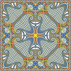 authentic silk neck scarf or kerchief square pattern design in u