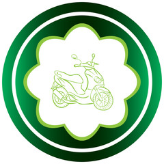 Green icon with scooter