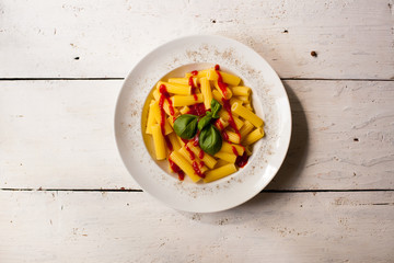 Pasta dish on the plate