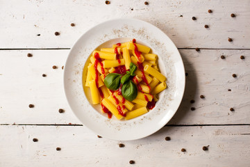 Pasta dish on the plate