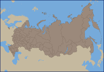 Empty Political Map of Russia