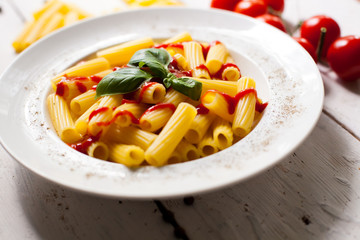 Pasta dish on the plate