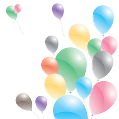 Balloons on a white background. Multicolored balloons.