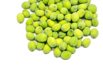 The green lotus seeds. Isolate on white background.