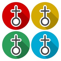 Obraz premium Church - vector icons set with long shadow