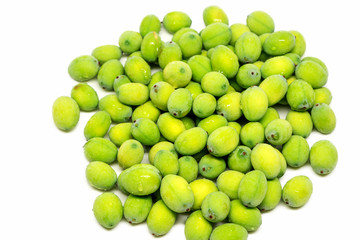 The green lotus seeds. Isolate on white background.