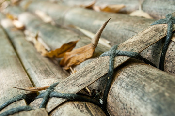 détail banc en bambous