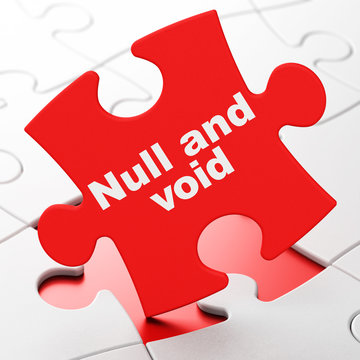 Law concept: Null And Void on puzzle background