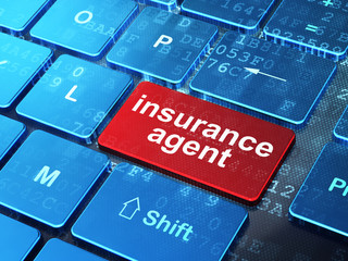 Fototapeta premium Insurance concept: Insurance Agent on computer keyboard background