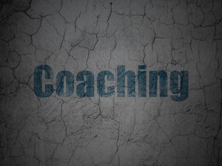 Education concept: Coaching on grunge wall background