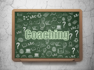 Education concept: Coaching on School board background