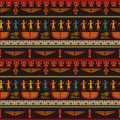 Tribal art Egyptian vintage ethnic seamless pattern