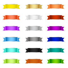 Large set of colorful wavy ribbon banners