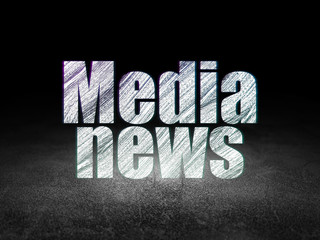 Naklejka premium News concept: Media News in grunge dark room