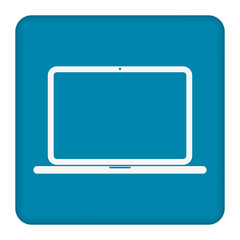 Vector flat laptop icon isolated on blue background. Eps10