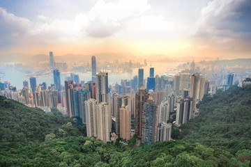 Fototapeta na wymiar Hong Kong view from Peak