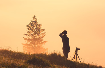 Photographer in a fog