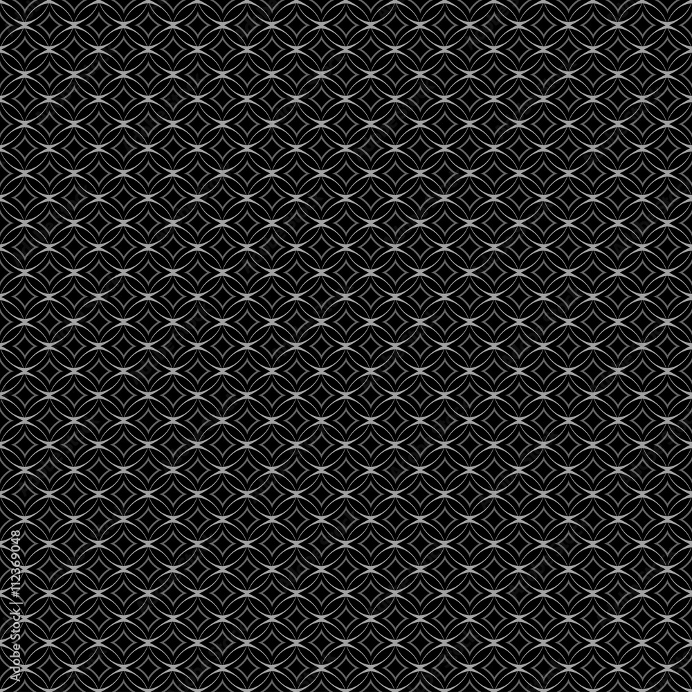 Poster lattice seamless pattern with circles on black
