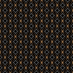 Retro seamless pattern with circles on black