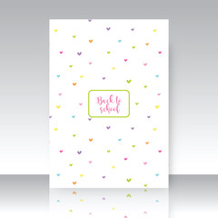 Back to school, notebook cover, seamless pattern included