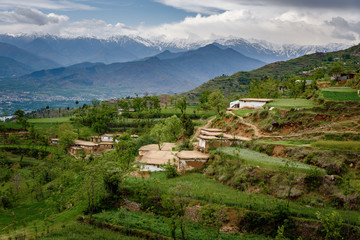 Fototapeta na wymiar Village in mountains,Swat